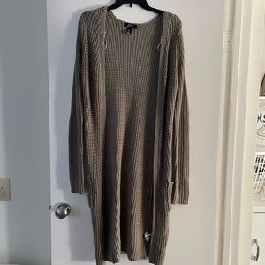 Olive green knit cardigan